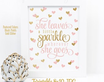 She Leaves A Small Sparkle Everywhere She Goes Blush Crimson Etsy graphic regarding She Leaves a Little Sparkle Wherever She Goes Free Printable identified as She Leaves A Minor Sparkle Any where She Goes Blush Purple Etsy